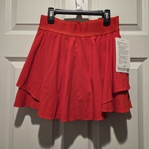 NWT - Lululemon Court Rival High Rise Skirt - Long - Size 4 - Hot Heat